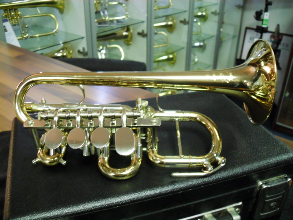 Trompete Orig J Scherzer Piccolo Trompete Hoch B A Mit Koffer Goldmessing Made In