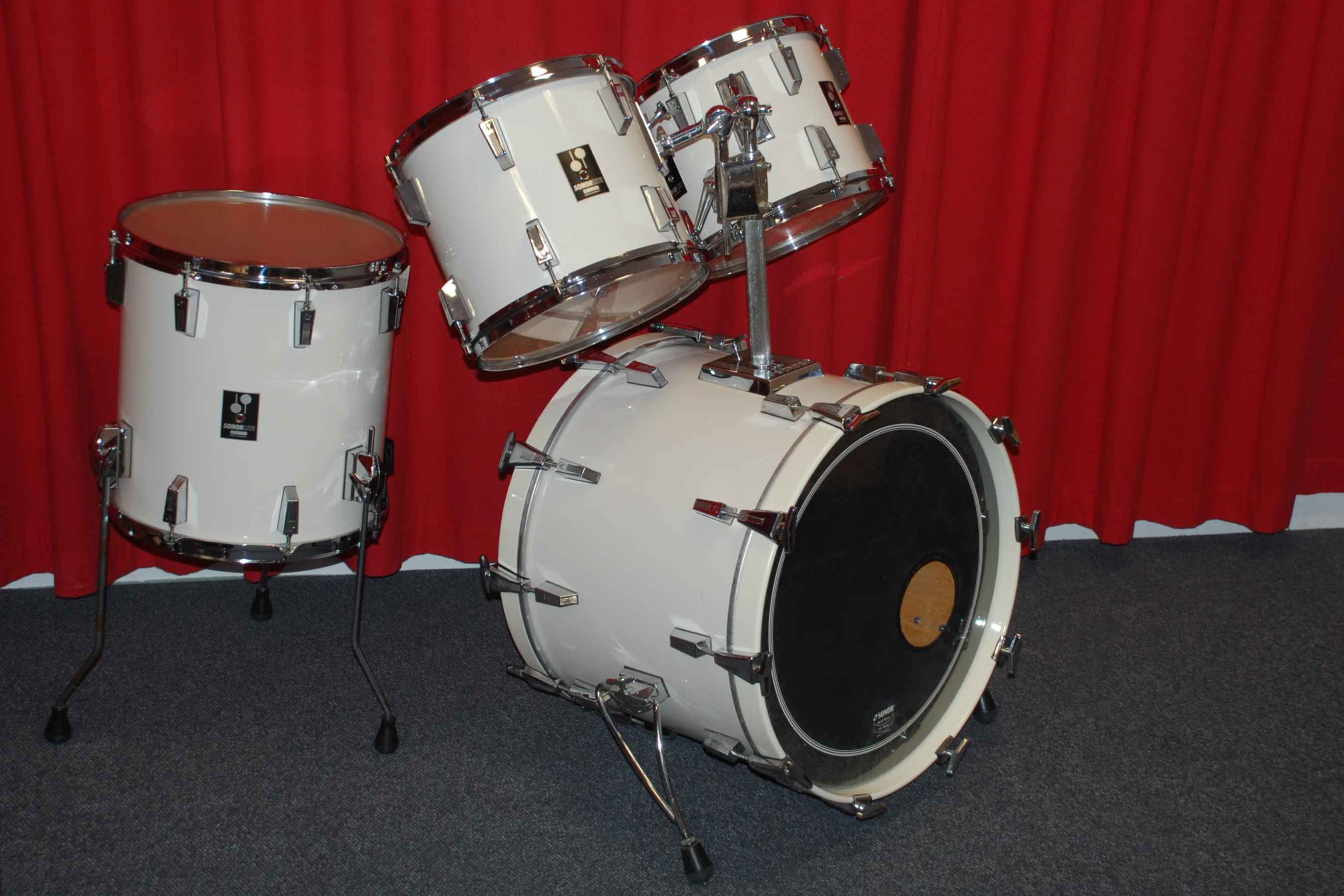 Schlagzeug Vintage Drumset SonorLite, weiß