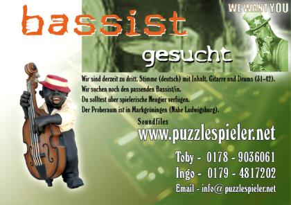 Bassist gesucht!!