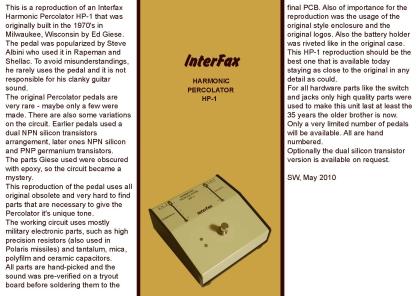 Interfax Harmonic Percolator