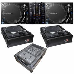 (2) Pioneer PLX-1000 Direct Drive Turntables with DJM-450 2-Channel Mixer &