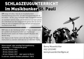 Schlagzeugunterricht im Musikbunker St.Pauli